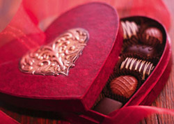 Heart box of chocolates