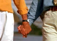 Couple holding hands
