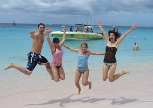 Jumping on Beach 