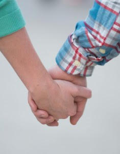 holding hands
